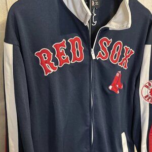Boston Red Sox Windbreaker Jacket Men’s L Red Navy Stitches MLB Full Zip VGC